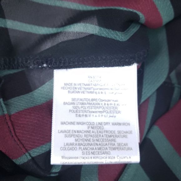 Bcbgeneration Collared Stripe Sheer Shirt Loose Fitting Women's Top Size XXS - Picture 4 of 7